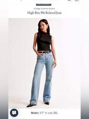 Abercrombie & Fitch High-Rise 90’s Relaxed Jean Size 27 Medium Wash NWT